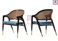 Black Ash Wood Frame Rattan Dining Chairs Leather Cushion Armrest Dining Chair