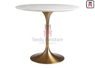 Brushed Golden Tulip Base with Marble Coffee Table / Trumpet Table Base