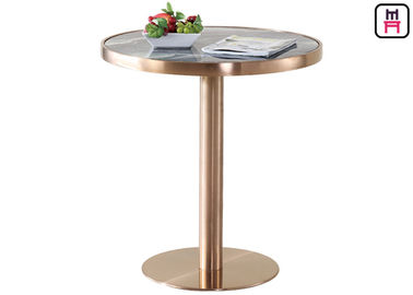 kupować Coffee House / Home Classical Bar Height Stół do jadalni ze złotą podstawą ze stali nierdzewnej online manufacture