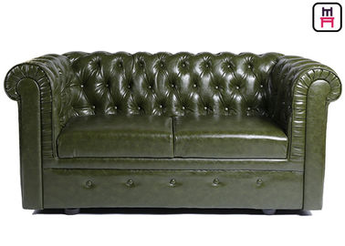 kupować Brown Leather Hotel Lobby Booth Sofa Seating z przyciskiem Chesterfield Copper Pin Decor online manufacture