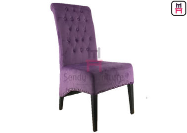 kupować Wyposażony w guzik Velvet Metal Dining Chair Tufted High Back dla restauracji Hotel online manufacture