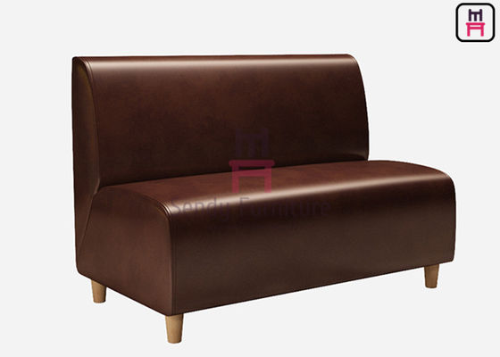 kupować Noga z litego drewna, brązowa skórzana tapicerowana budka restauracyjna o długości 120 cm online manufacture