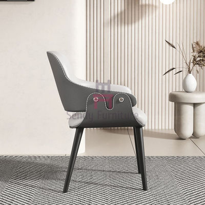 Solid Wood Restaurant Chair with Leather Upholstery and Slatted Backrest for Comfortable Dining