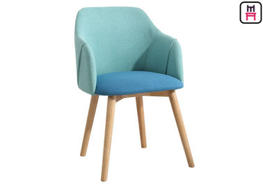 Kontrastowy kolor Fabric Seater Wood Restaurant Krzesła Velvet Aden Arm Ash Wood Chair