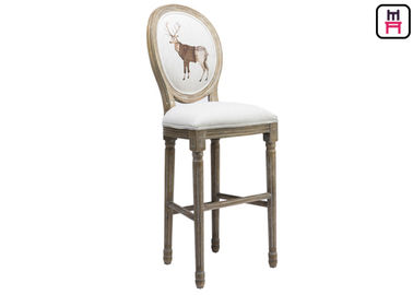 Klasyczny Royal Round Back Bar Stool Fabric Lether Lite drewno do luksusowego restsauranta