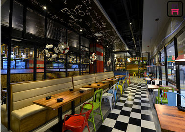 3-kanałowy skórzany drewniany zestaw restauracyjny Zestaw mebli na zamówienie, bez ramienia