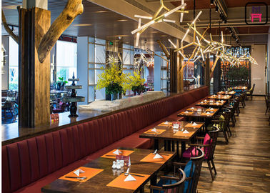 Straight Lines Leather Restaurant Ławka ścienna Niestandardowy rozmiar / Kolor kabiny Sofa