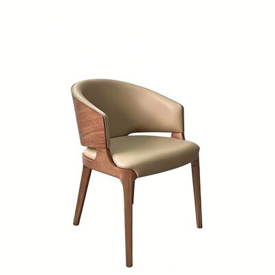 Konfigurowalne drewniane krzesło restauracyjne z litego drewna jesionowego w kolorze białym i wysokiej jakości sztucznej skóry do eleganckich jadalni