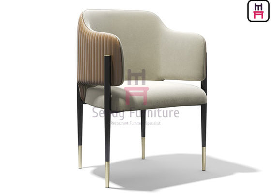 0.33cbm Tufted Open Back Leather Chair Metalowa rama z podłokietnikami