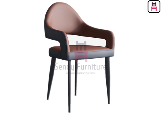 W45cm Tapicerowane metalowe krzesło restauracyjne Eco Leather Nordic Unfolded