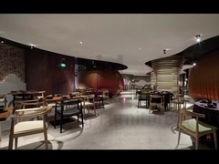 Ponadwymiarowe drewniane krzesła restauracyjne z podłokietnikami ze skórzaną poduszką / drewnianą ramą